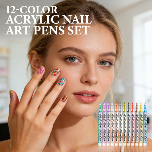 🎨 Last Day Special Price:£ 8.99!!! 💅 12-Color Acrylic Nail Art Pens – Vibrant Pigments, Fine Tips & Easy DIY Designs ✨🖌️