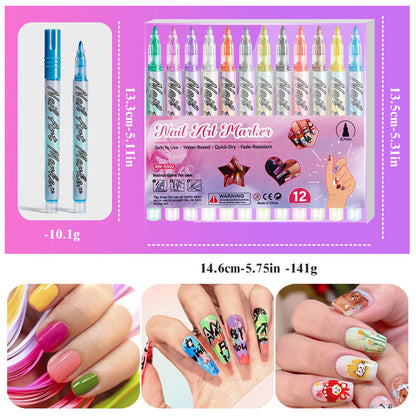 🎨 Last Day Special Price:£ 8.99!!! 💅 12-Color Acrylic Nail Art Pens – Vibrant Pigments, Fine Tips & Easy DIY Designs ✨🖌️
