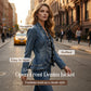 🧥 Last Day Special Price:£ 21.99!!🌸 Women's Ruffle Trim Open-Front Denim Jacket – Lightweight & Feminine – Versatile & Chic