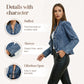 🧥 Last Day Special Price:£ 21.99!!🌸 Women's Ruffle Trim Open-Front Denim Jacket – Lightweight & Feminine – Versatile & Chic