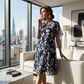 🌸 Limited Time Special Price:£ 14.99!!!✨ Women's Floral A-Line Party Dress – Double-Layer Chiffon, Elegant Print & Knee-Length Fit 👗