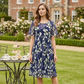 🌸 Limited Time Special Price:£ 14.99!!!✨ Women's Floral A-Line Party Dress – Double-Layer Chiffon, Elegant Print & Knee-Length Fit 👗