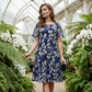 🌸 Limited Time Special Price:£ 14.99!!!✨ Women's Floral A-Line Party Dress – Double-Layer Chiffon, Elegant Print & Knee-Length Fit 👗