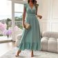 🎉Last Day Special Price:£15.99!!💃🌼V-Neck Ruffled Waist-Defining Maxi Dress