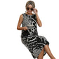 🎁Limited Time Special Price:£ 13.99💥Women's Leopard Print Sleeveless Midi Dress
