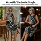 🎁Limited Time Special Price:£ 13.99💥Women's Leopard Print Sleeveless Midi Dress