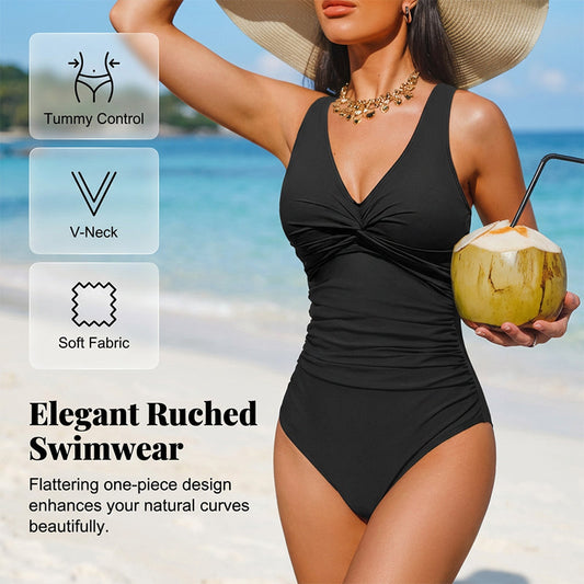 🔥 Last 24 Hours Only! £14.99!!⚡👙Women’s Tummy-Control One-Piece Swimsuit for Effortless Confidence & Summer-Ready Silhouette! 🌴