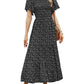 🌷Last Day Special Price :￡18.99!!🌸2026 Women's Casual Floral Print Short Flutter Sleeve Smocked High Waist Flowy Maxi Dress