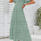 🌷Last Day Special Price :￡18.99!!🌸2026 Women's Casual Floral Print Short Flutter Sleeve Smocked High Waist Flowy Maxi Dress