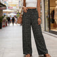 ⏳Limited-time Special Price:£ 12.99⏰Women's Smocked High Waist Wide Leg Pants – Flattering Elasticated Waist, Flowy Linen-Blend Trousers for Casual & Summer Outfits👖