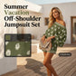 🥳2026 HOT SALE Special Price:£18.99!!!🥳💞🌸Bohemian Off-Shoulder Printed Jumpsuit Set