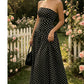 ⚫👗Last Day Special Price:£ 17.99!!!✨ Women's Polka Dot Strapless Dress - Elegant Vacation Essential! ✨