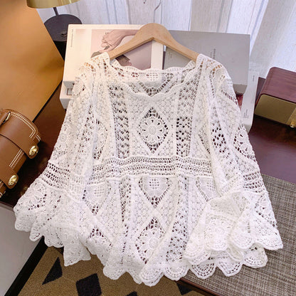 💥Last Day Special Price:£ 15.99!!!👚Women's Vintage-Inspired Lace Cover-Up Blouse