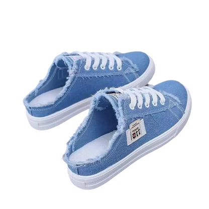 👟 Last Day Special Price:£ 12.99!!!👖Women's Denim Mule Trainers – Easy Slip-On, Comfortable Sole & Perfect for a Casual Summer Look ☀️