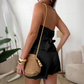 🔥Last Day Special Price:£ 19.98!!!👗Backless Slim Halter Vest & High Waist Shorts 2-Piece Set