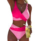 🏖️Summer Hot Sale - ONLY ￡14.99!!⚡50K+ SOLD!🌞🌊Two-Piece Color Block & Stripe Bikini Swimsuit