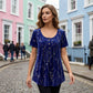 💐Last Day Special Price:£ 12.99!!!🦋Women's Floral Print Pleated Tunic Top🌸