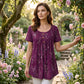 💐Last Day Special Price:£ 12.99!!!🦋Women's Floral Print Pleated Tunic Top🌸