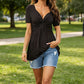 🔥LAST DAY Special Price:£ 11.99!!!☀️🛍️Women's Short Sleeve V-Neck Twist Front Tunic Top