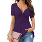 🔥LAST DAY Special Price:£ 11.99!!!☀️🛍️Women's Short Sleeve V-Neck Twist Front Tunic Top