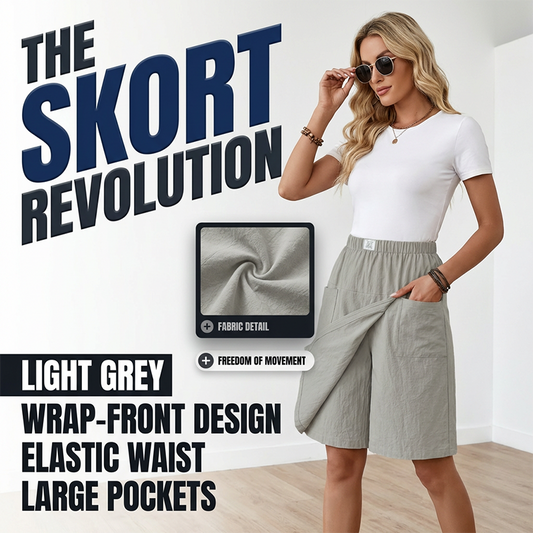 👖Last Day Special Price:£ 14.99!!!💥Women's Casual Elastic Waist Wrap Skort