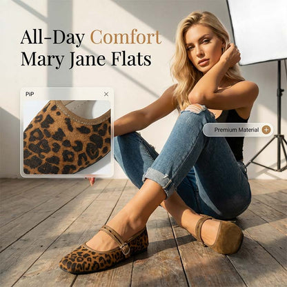 ☀️SUMMER SPECIAL PRICE:￡13.99!!🔥Suede-Finish Mary Jane Ballet Flats with Memory Foam Insole🥿✨