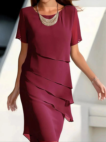 👗🍃Last Day Special Price:£17.99!!💥Elegant Pleated Chiffon Midi Dress