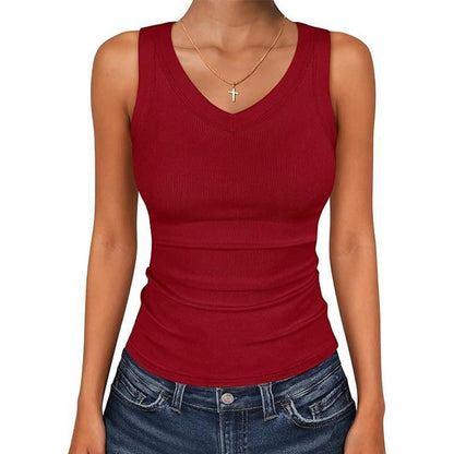 ⛱️Last Day Special Price￡9.99!!💞Women's V-Neck Ribbed Knit Tank Top