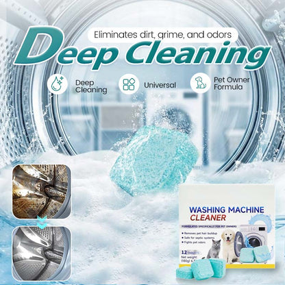 ⏰Last Day Special Price:£7.99!!!🛡️🌸Washing Machine Cleaner – 12 tablets, deep cleans inner tank & pet hair. Removes odours. No mess, just drop & run. 🧼✨