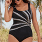 🩱Limited-time Special Price:£ 12.99!!!✨ Fashion Printed One-Piece Swimsuit | Soft Stretch Fabric & Ruching Detail for an Instant Slimming Look