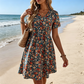 👗Last Day Special Price:£15.99!!!🌸Women's Summer Floral V-Neck Short Sleeve Dress