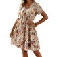 👗Last Day Special Price:£15.99!!!🌸Women's Summer Floral V-Neck Short Sleeve Dress