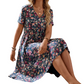 👗Last Day Special Price:£15.99!!!🌸Women's Summer Floral V-Neck Short Sleeve Dress