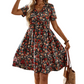 👗Last Day Special Price:£15.99!!!🌸Women's Summer Floral V-Neck Short Sleeve Dress