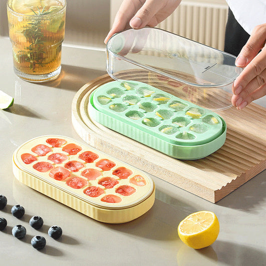 🍸Last Day Special Price:£10.99!!!⏳Press-type ice cube tray with lid, ice tray with straw, can drink directly