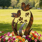 🌸Time-Limited Special Price:£12.99!!!⏰Rustic Bird & Flower Metal Garden Stake🐦