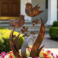 🌸Time-Limited Special Price:£12.99!!!⏰Rustic Bird & Flower Metal Garden Stake🐦