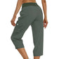 🥳SUMMER HOT SALE🥳💞50K+ SOLD!💥50% OFF! 💃Women's Solid Color High-Waist Drawstring 3/4-Length Cargo Pants