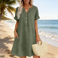👗Last Day Special Price ￡15.99!!✨👗Women's V-Neck Tunic Dress – Relaxed Fit, Pockets & Breathable