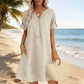 👗Last Day Special Price ￡15.99!!✨👗Women's V-Neck Tunic Dress – Relaxed Fit, Pockets & Breathable