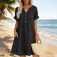 👗Last Day Special Price ￡15.99!!✨👗Women's V-Neck Tunic Dress – Relaxed Fit, Pockets & Breathable