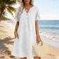 👗Last Day Special Price ￡15.99!!✨👗Women's V-Neck Tunic Dress – Relaxed Fit, Pockets & Breathable