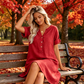 👗Last Day Special Price ￡15.99!!✨👗Women's V-Neck Tunic Dress – Relaxed Fit, Pockets & Breathable