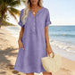 👗Last Day Special Price ￡15.99!!✨👗Women's V-Neck Tunic Dress – Relaxed Fit, Pockets & Breathable