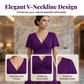 💗LAST DAY SALE 50% OFF⚡50K+ SOLD!!👗Elegant V-Neck Twist Front Dress with Pockets