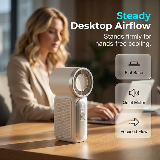 🏆Surprise Price: Only £7.99!!!💨 Mini Handheld Fan with LED Display|  🧊6 speeds, 10.7 hours of cool| Weighs nothing – goes anywhere