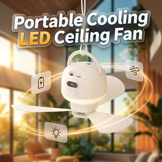 🔥Only ￡16.99💴 Limited Stock⏰ Portable USB Ceiling Fan with LED Light |💡 USB-Powered, Hang Anywhere, Ideal for Camping & Home – Cash on Delivery ✅