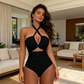 👙Limited-time Special Price:£12.99!!🌊Criss Cross Halter Neck High Waisted One-Piece Swimsuit
