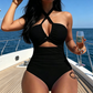 👙Limited-time Special Price:£12.99!!🌊Criss Cross Halter Neck High Waisted One-Piece Swimsuit