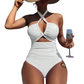 👙Limited-time Special Price:£12.99!!🌊Criss Cross Halter Neck High Waisted One-Piece Swimsuit